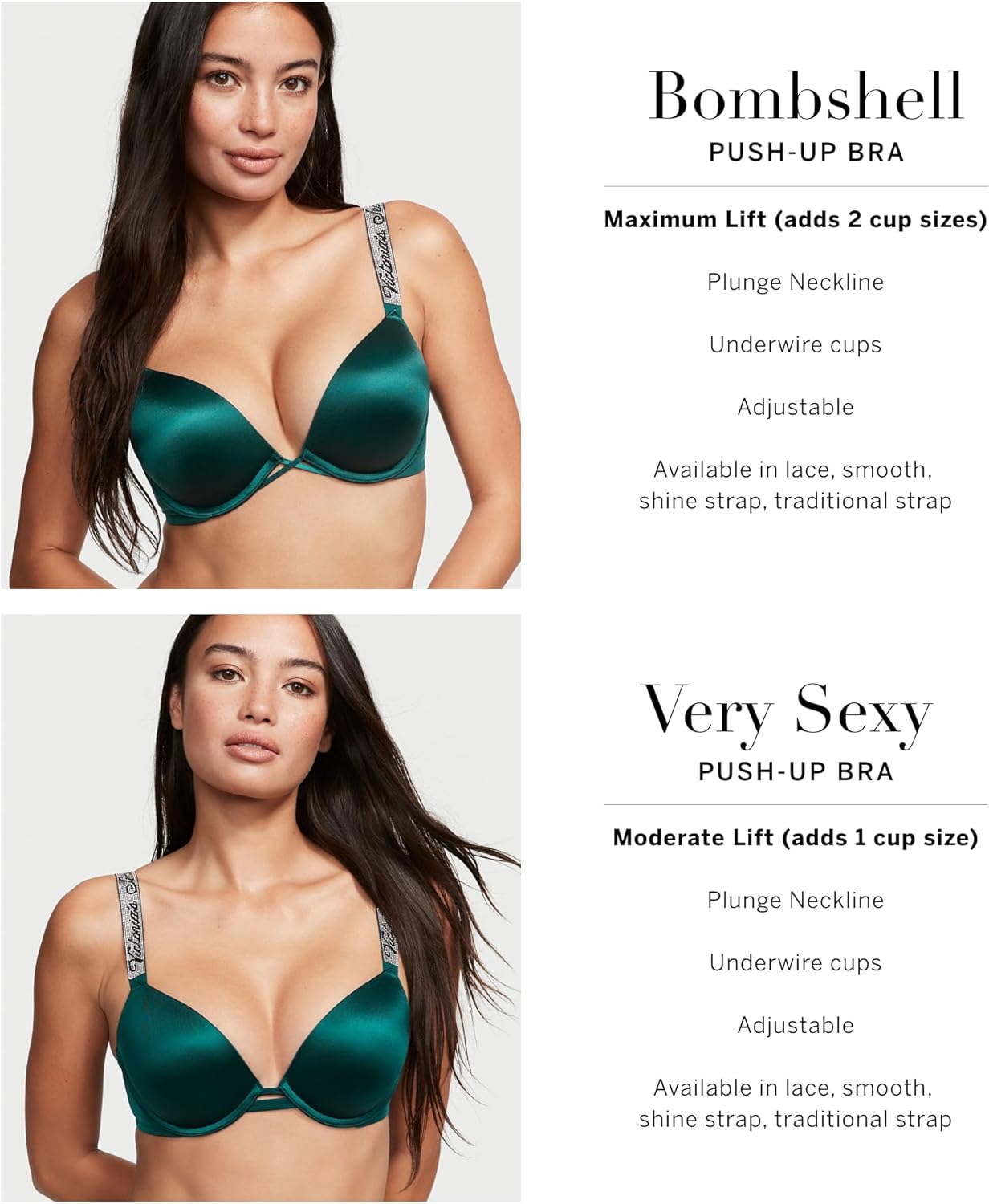 Victoria's Secret Fashion Show '24 Women's Bombshell Add-2-Cups Starstruck Shine Push-Up Bra (32B-38D)-4