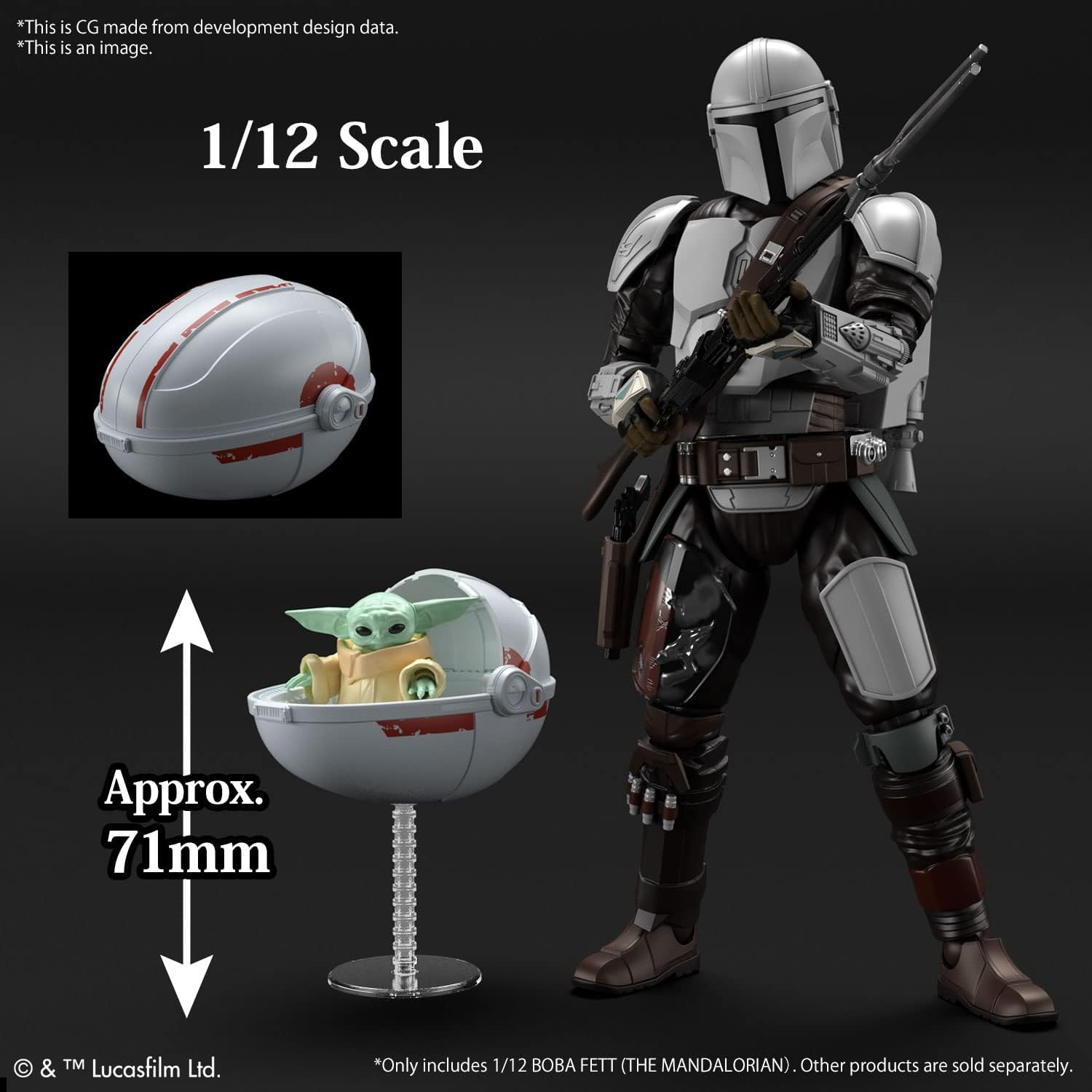 BANDAI Hobby - The Mandalorian - Grogu, Spirits Star Wars Character 1/4 Plastic Model Kit-5