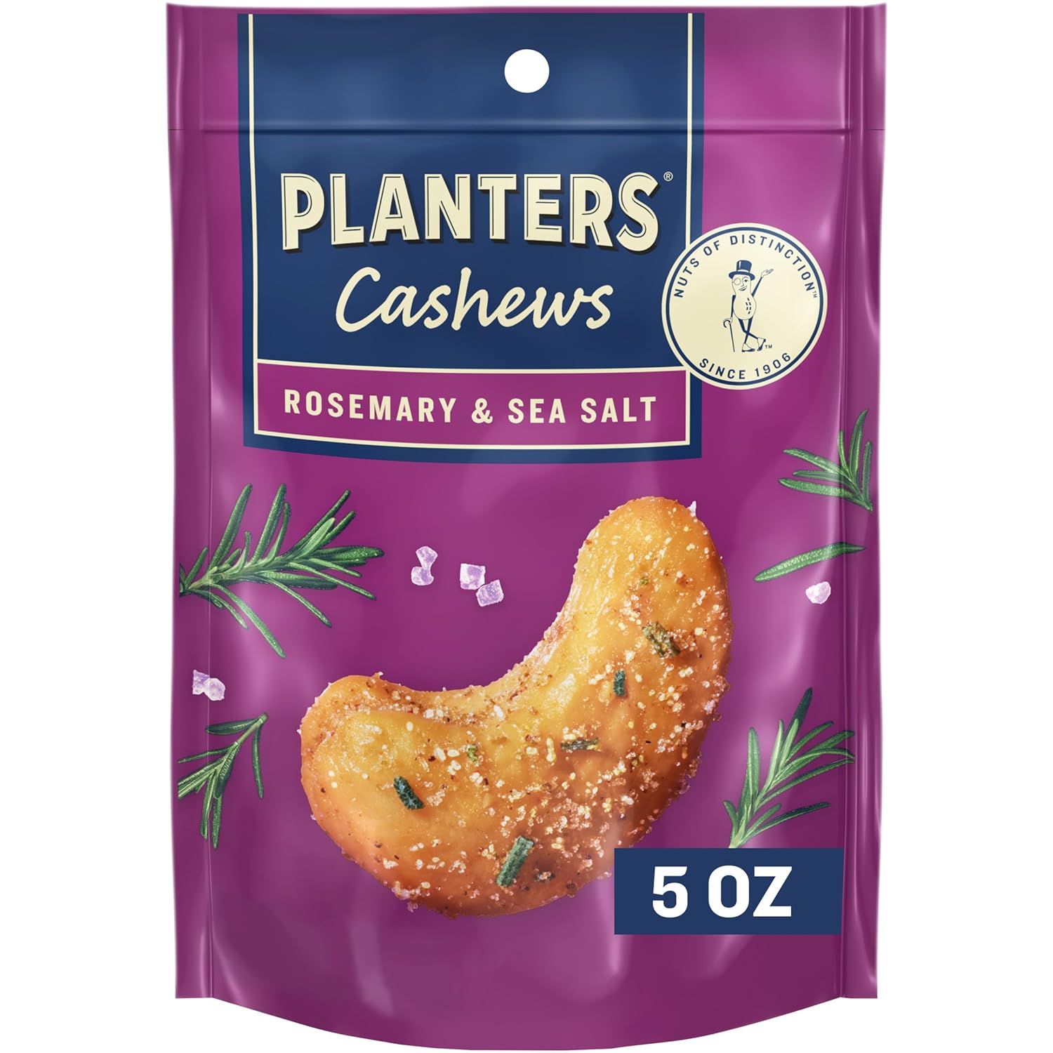 PLANTERS Cashews Rosemary & Sea Salt, Party Snacks, 5 Oz Bag-0