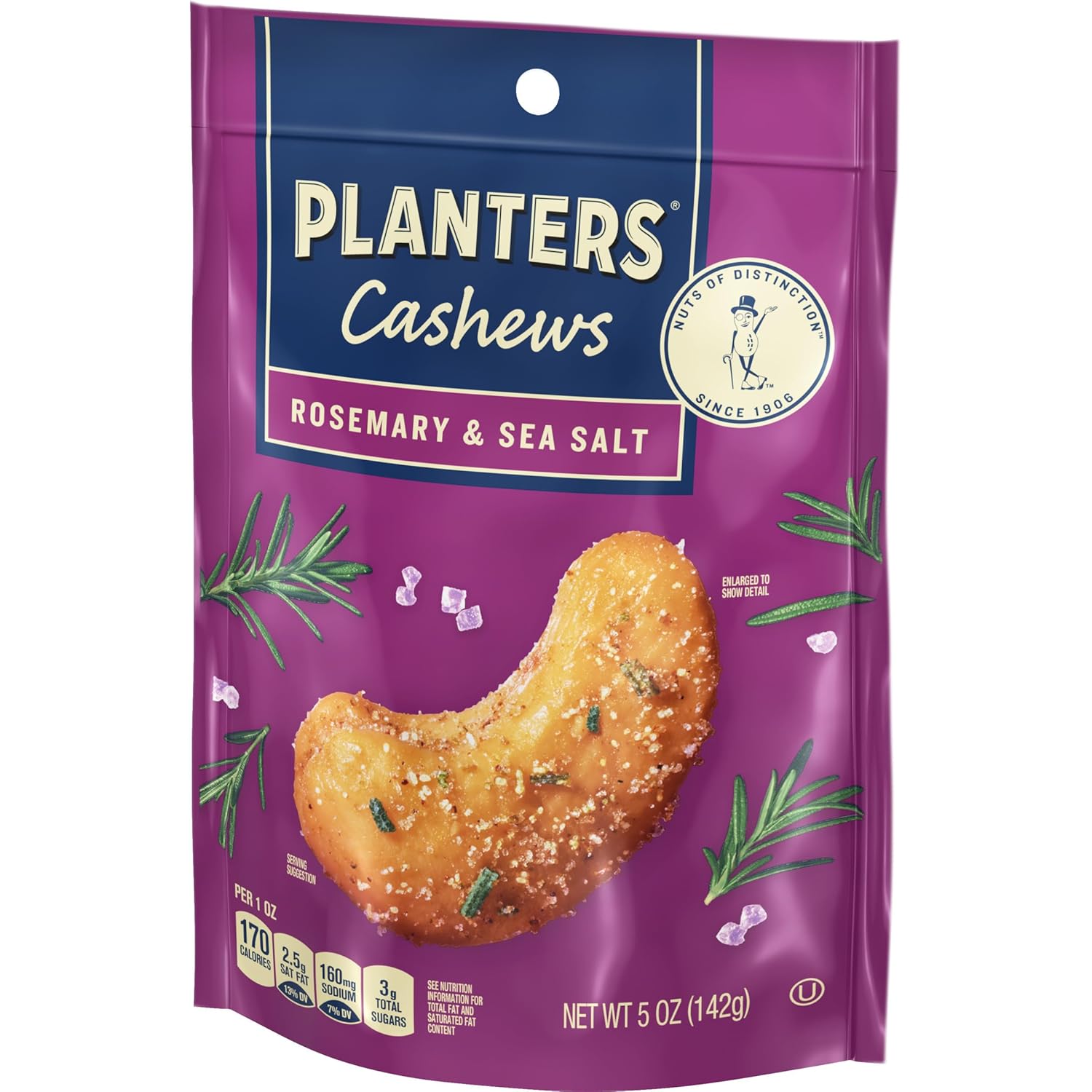 PLANTERS Cashews Rosemary & Sea Salt, Party Snacks, 5 Oz Bag-4