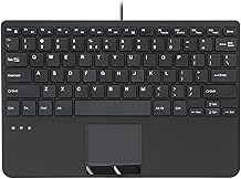 Perixx PERIBOARD-525 US, Wired Mini USB Keyboard with Touchpad - X Type Scissor Keys - 11.18x7.17x1.1 Inches - Build-in 2 USB Hubs - US English