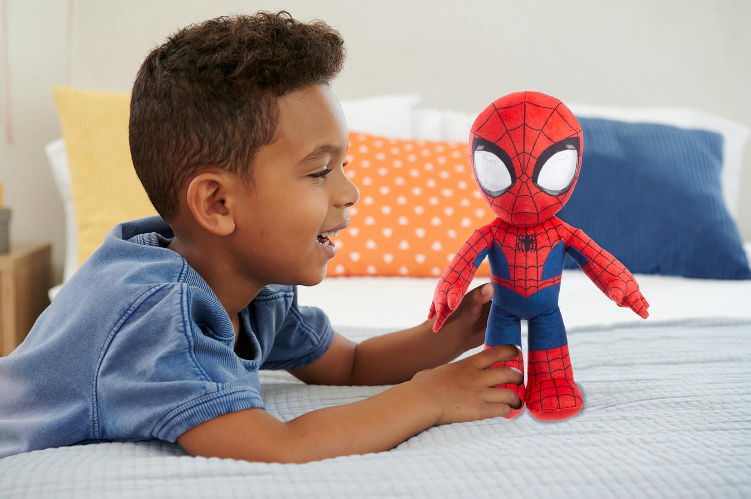 Mattel Marvel Plush Talkers Soft Toy, 11.75-Inch Spider-Man Figure with 10 Sounds & Phrases, Collectible Plush Doll-1