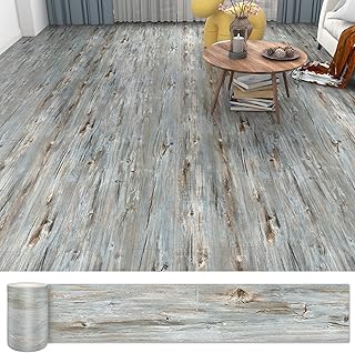 Waterproof Peel and Stick Floor Tile, 36 Pack 54 Sq.Ft（NO Sticky Residue Left）Wood Plank Vinyl Tile Stickers, Self-Adhesive DIY Flooring Tiles for Bedroom, Living Room, Bathroom （36" x 6"，Dustgray）