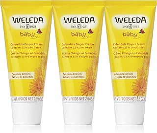 Weleda Baby Calendula Diaper Cream, 2.8 Fluid Ounce (Pack of 3), Plant Rich Protection with Calendula, Chamomile, Sweet Almond Oil, Lanolin and Zinc Oxide