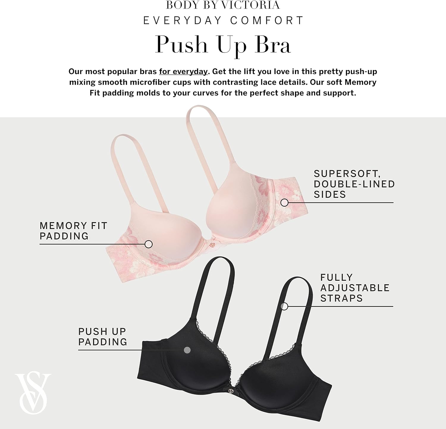 Victoria's Secret Women's Body by Victoria Push Up Bra, Bras for Women (32A-38DDD)-3