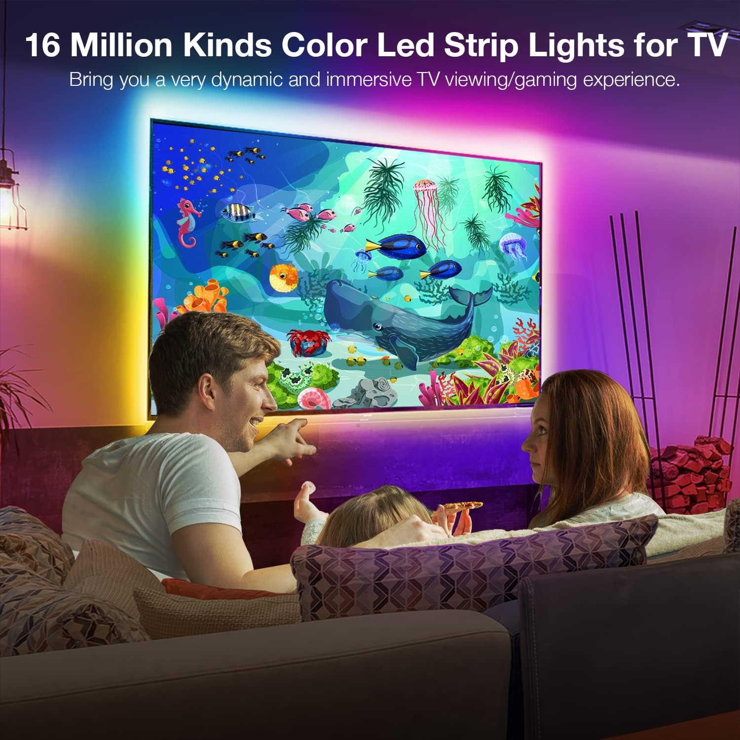 DAYBETTER Led Lights for TV, 10ft TV Led Backlight, Led TV Lights for 32-60inch TV, USB Led Strip Lights for TV Lights That Change with TV, APP Control, TV Led Lights for Bedroom(No Remote)-2