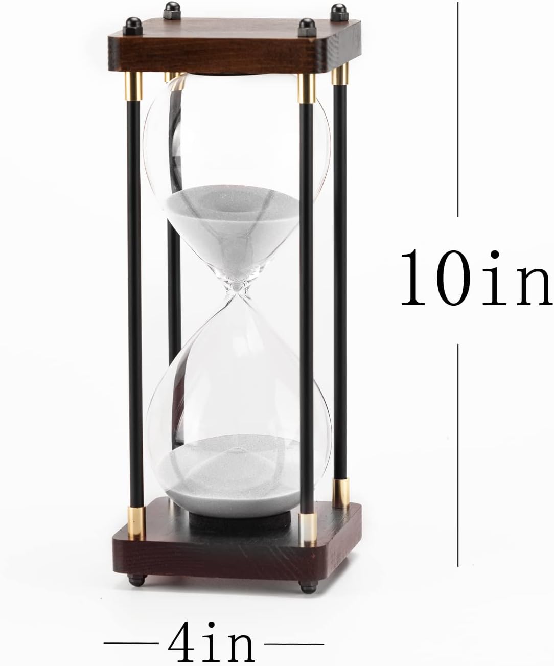 Large Hourglass Timer 60 Minute, Decorative Wooden Sand Timer with White Sand, 1 Hour Sand Clock-2