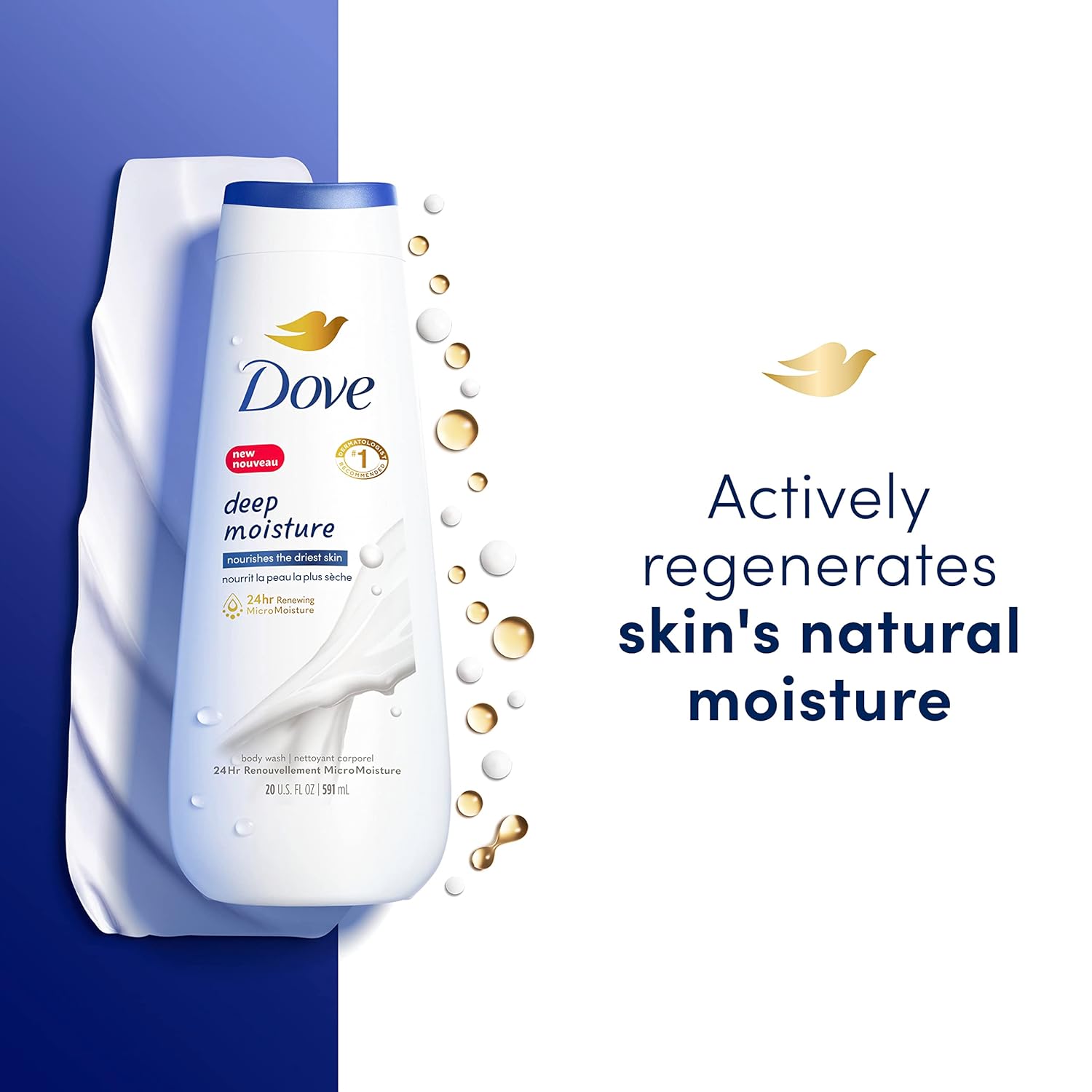 Dove Body Wash Deep Moisture 4 Count For Dry Skin Moisturizing Skin Cleanser with 24hr Renewing MicroMoisture Nourishes The Driest Skin 20 oz-3