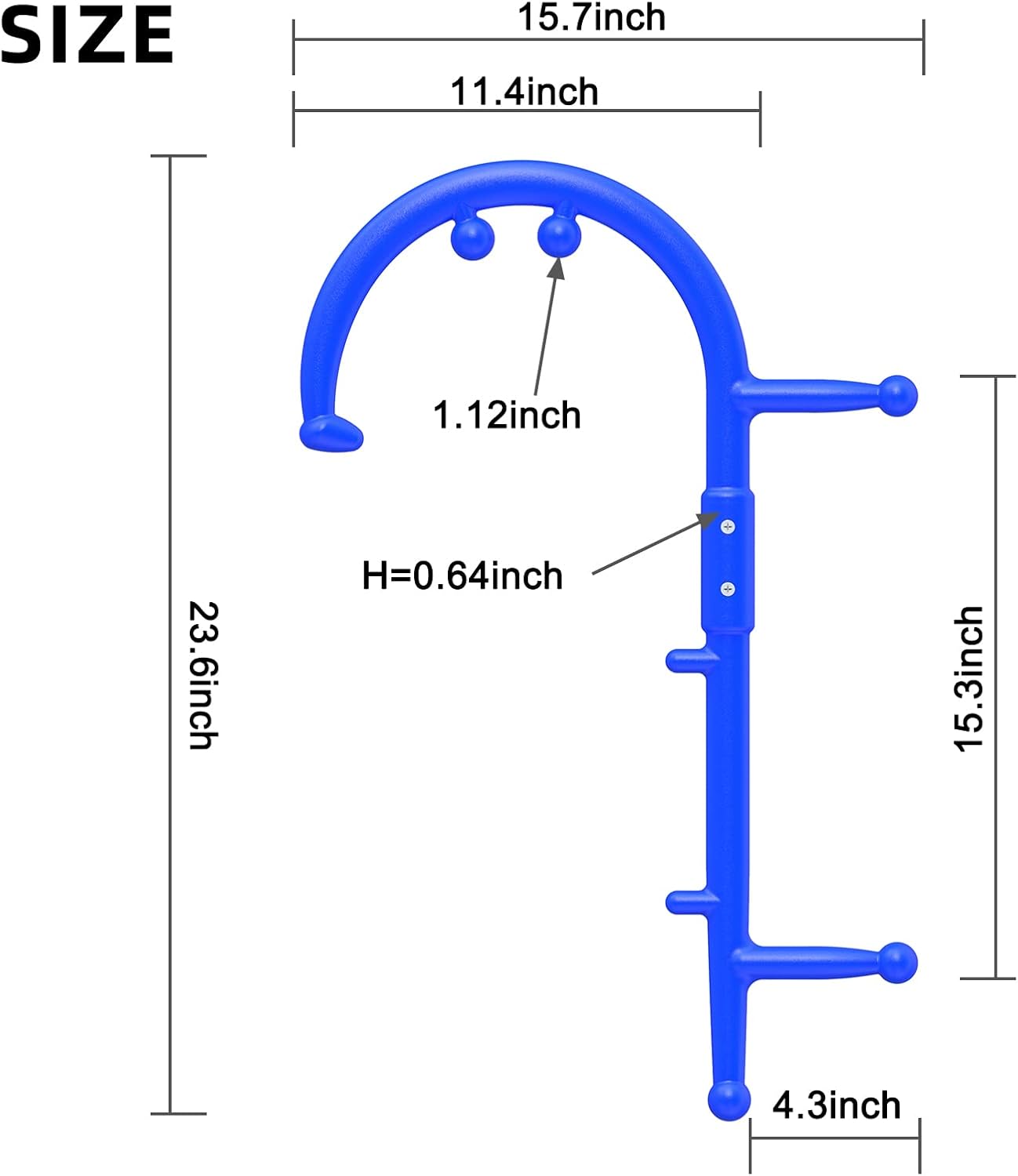 Back and Neck Massager, for Trigger Point Fibromyalgia Pain Relief and Self Massage Hook Cane Therapy(Blue)-1