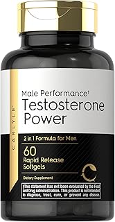 Carlyle Testosterone Power for Men | 60 Rapid Release Softgels | Non-GMO, Gluten Free Supplement