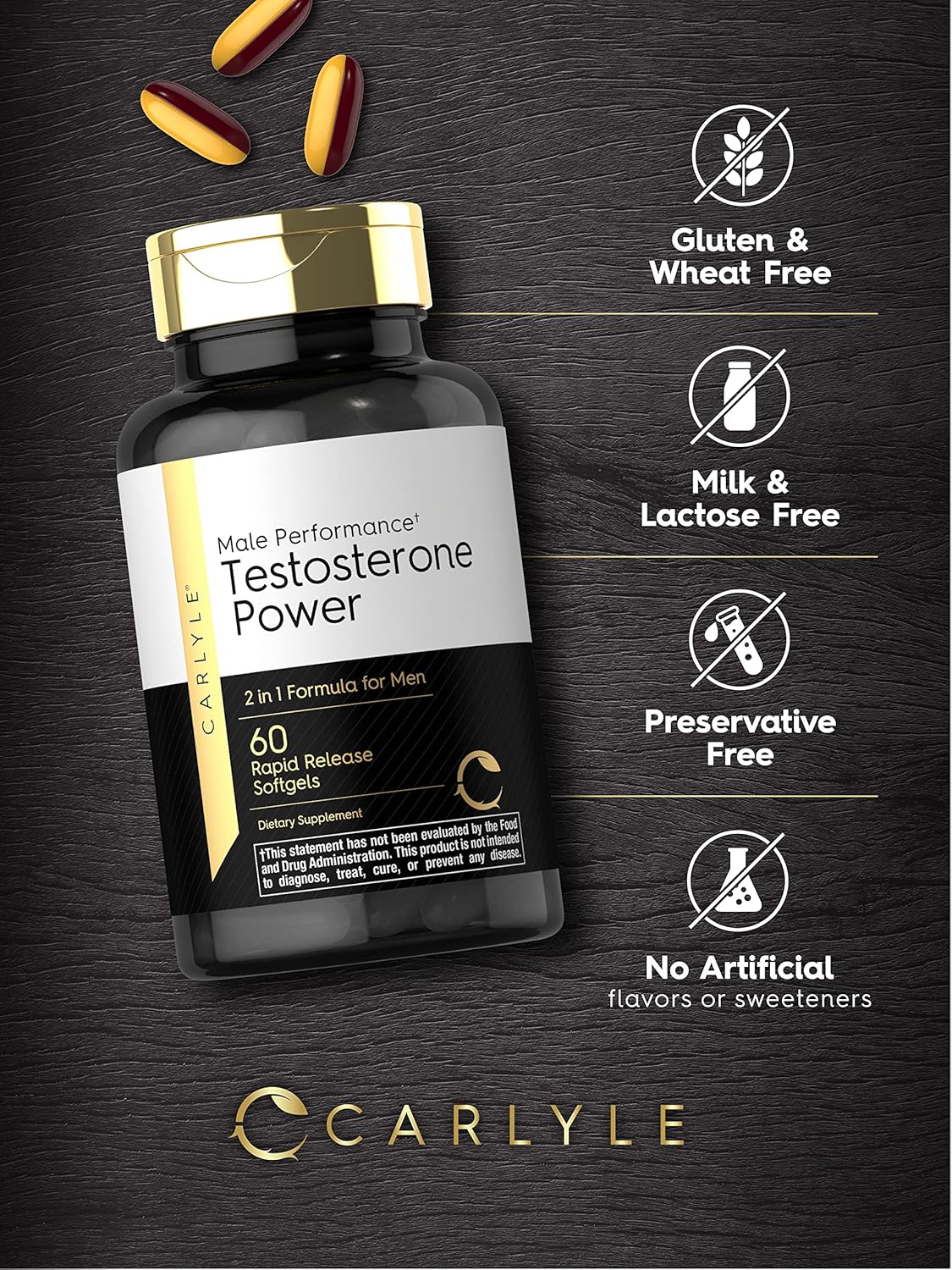 Carlyle Testosterone Power for Men | 60 Rapid Release Softgels | Non-GMO, Gluten Free Supplement-4