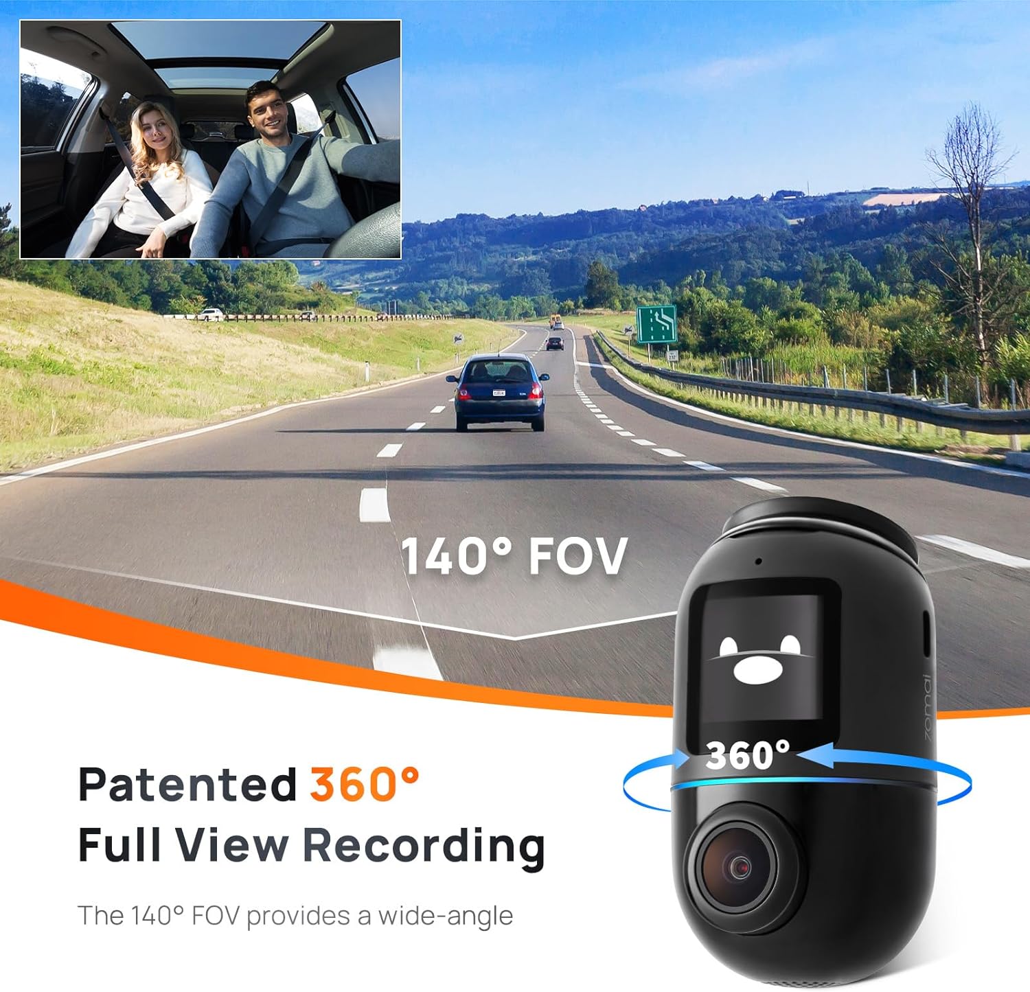 70mai Dash Cam Omni X200, 360° Rotating, Superior Night Vision,Built-in 128GB eMMC Storage, Time-Lapse Recording, 24H Parking Mode, AI Motion Detection, 1080P Full HD, Built-in GPS, App Control-1