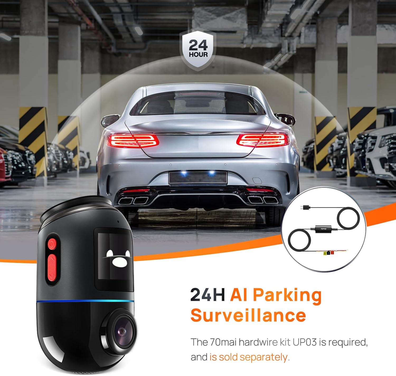 70mai Dash Cam Omni X200, 360° Rotating, Superior Night Vision,Built-in 128GB eMMC Storage, Time-Lapse Recording, 24H Parking Mode, AI Motion Detection, 1080P Full HD, Built-in GPS, App Control-4