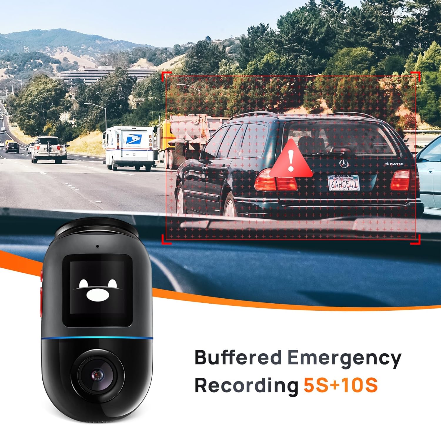 70mai Dash Cam Omni X200, 360° Rotating, Superior Night Vision,Built-in 128GB eMMC Storage, Time-Lapse Recording, 24H Parking Mode, AI Motion Detection, 1080P Full HD, Built-in GPS, App Control-5