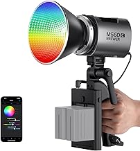 NEEWER MS60C RGBWW LED Video Light with 2.4G/APP Control, 65W Metal Mini RGB COB Continuous Output Lighting Bowens Mount Handheld Spotlight 2700K-6500K,8300lux/1m, CRI 97+/TLCI 98+,17 Effects + RGBCW