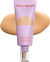 Tower 28 Beauty SunnyDays SPF 30 Tinted Sunscreen For Sensitive Skin - 2-in-1 Facial Broad Spectrum UVA/UVB Protection + Foundation - Shade 20 MULHOLLAND- Light with Golden Neutral Undertones, 1 Fl Oz