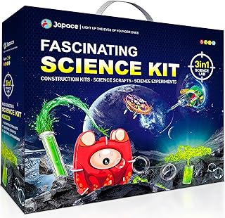 Japace Science Kits for Kids Age 4-6-8, Science Experiments & DIY Motorized Building Kits STEM Toys Chemistry Set for Kids Birthday Gift Ideas for Boys Girls Experiments Enthusiastics