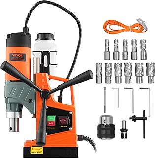 VEVOR Mag Drill Press, 1300W 1.57" Boring Diameter, 2922lbf Power Portable Magnetic Drill, 810 PRM, 11Pcs Drill Bits Electric Drilling Machine for Metal Surface, Industrial and Home Improvement