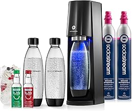 SodaStream E-TERRA Sparkling Water Maker Bundle (Black), with CO2, Carbonating Bottles, and bubly Drops Flavors