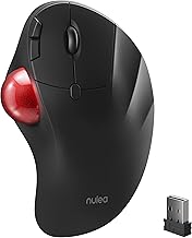 Nulea M507A Wireless Trackball Mouse, Ergonomic Comfort Design with Larger Thumb Trackball & Longer Palm Rest, 5 Adjustable DPI, for Windows, PC and Mac with Bluetooth and USB Capabilities