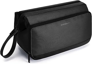 BAGSMART Toiletry Bag for Men, Wide Opening Travel Toiletry Bag for Men, Dopp Kit Water Resistant Shaving Hygiene Bag for Bathroom Shower, Travel Size Toiletries, Travel Essentials, Black