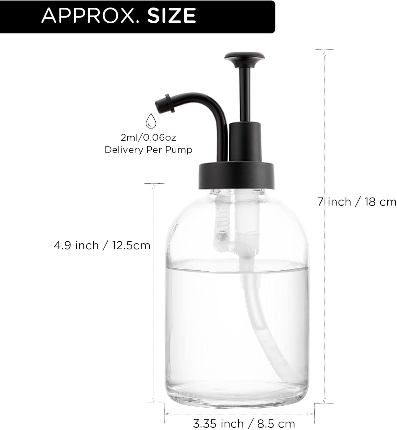 2 Coffee Syrup Dispenser,Minimalist Black Pump Dispenser for Coffee Bar, Modern Glass Set for Kitchen,Mouthwash Decanter,Simple Maple/Coffee Bottles Dispenser(350ml/11.9 Oz)-4