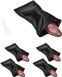 GONGKANGYUAN 4 Pack Shoe Bags for Travel Satin Fabric Shoe Bag with Drawstring for Men Women Travel Protecting Storing Shoes