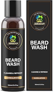 XIKEZAN Beard Wash Shampoo w/Natural Biotin Argan & Jojoba Oils Deeply Cleans Smooths Soften & Strengthens,Christmas Stocking Stuffers Father Day Gifts for Men Him Dad Boyfriend Husband