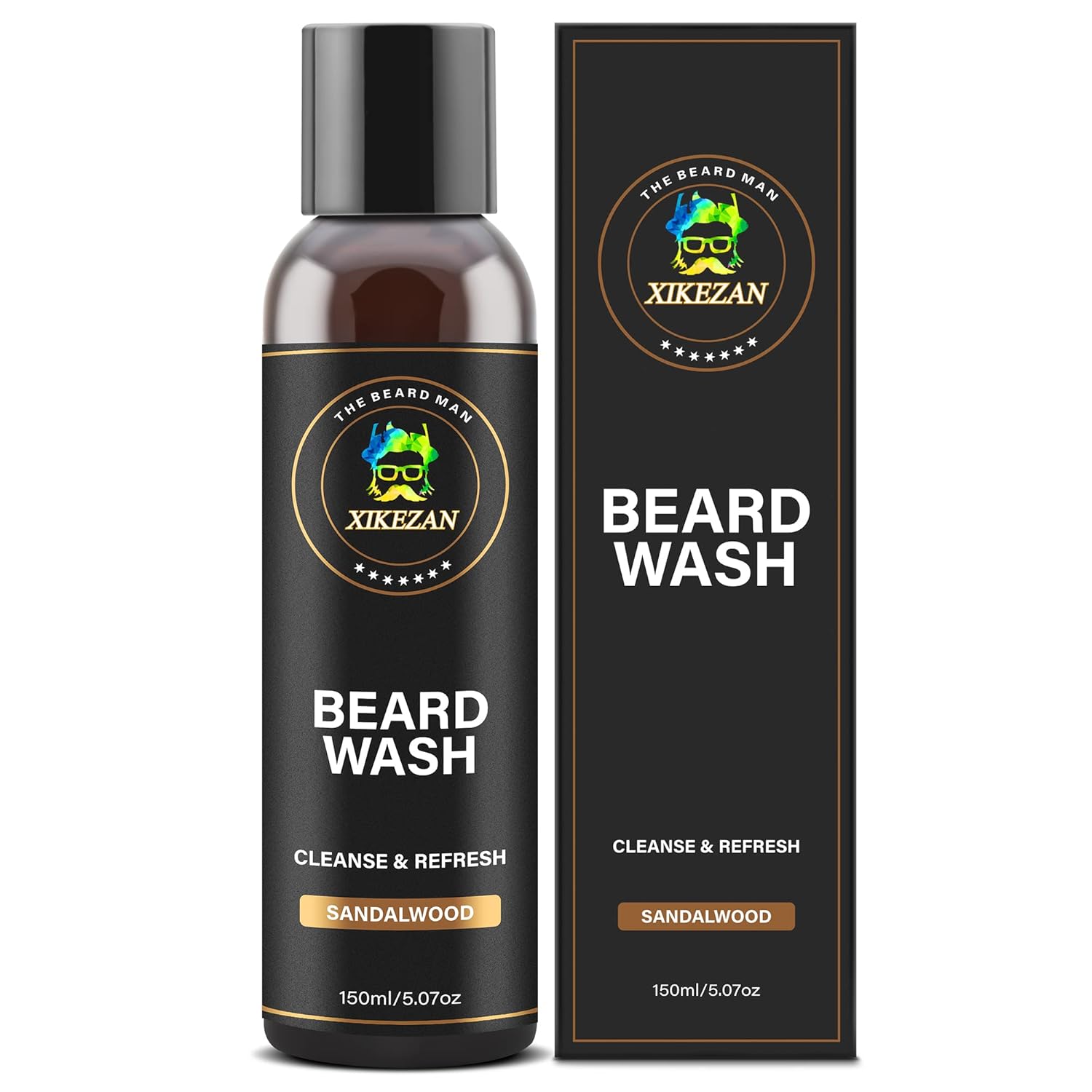 XIKEZAN Beard Wash Shampoo w/Natural Biotin Argan & Jojoba Oils Deeply Cleans Smooths Soften & Strengthens,Christmas Stocking Stuffers Father Day Gifts for Men Him Dad Boyfriend Husband-0