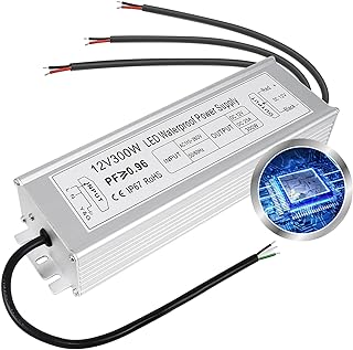 inShareplus 12V 300W Power Supply, AC 80-265V to DC 12 Volt 25A Converter, IP67 Waterproof Low Voltage Transformer, LED Driver for LED Light, Outdoor Use and Any 12v Products