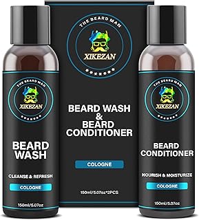 Beard Wash & Beard Conditioner Natural Beard Softener Set w/Argan & Jojoba Oils Smooths & Strengthens Beard Growth Christmas Stocking Stuffers Father Day Gifts for Men Him Dad Boyfriend Husband