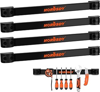 HORUSDY 12" Magnetic Tool Holder Strip, 4-Pack Tool Magnet Bar for Garage Organization, Shop Organization, Mounting Screws Included.