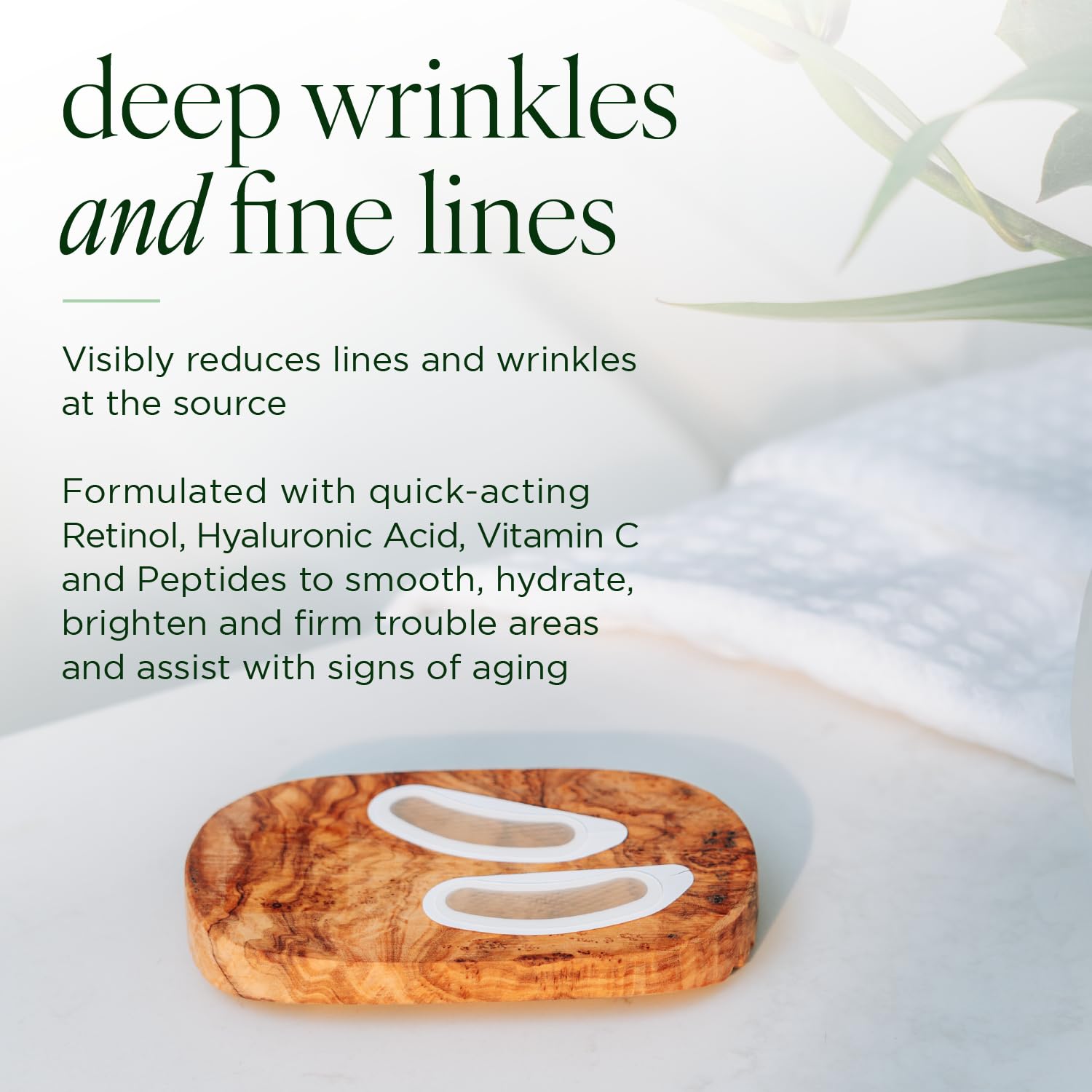 Deep Wrinkle Targeted Patches with Advanced Retinol, Hyaluronic Acid, Vitamin C, and Peptides for Forehead and Between Eyes, 6 Patches-1