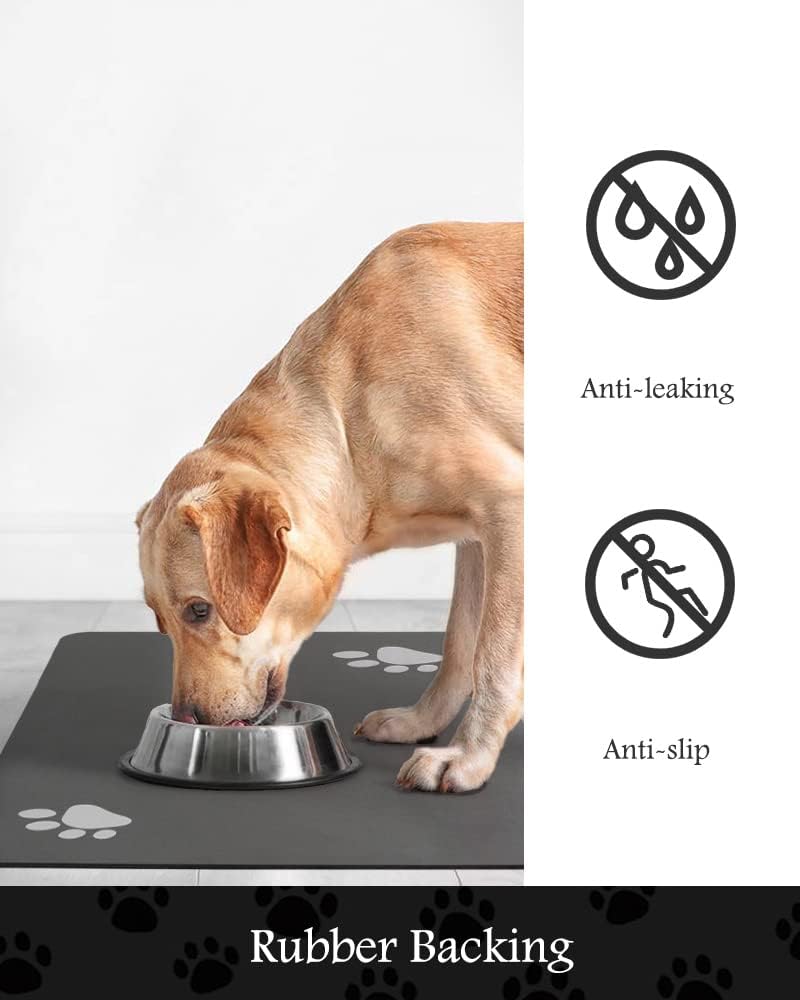 Pet Feeding Mat-Absorbent Dog Mat for Food and Water Bowl-No Stains Quick Dry Dog Water Dispenser Mat-Dog Accessories Pet Supplies-Dog Water Bowl for Messy Drinkers-4