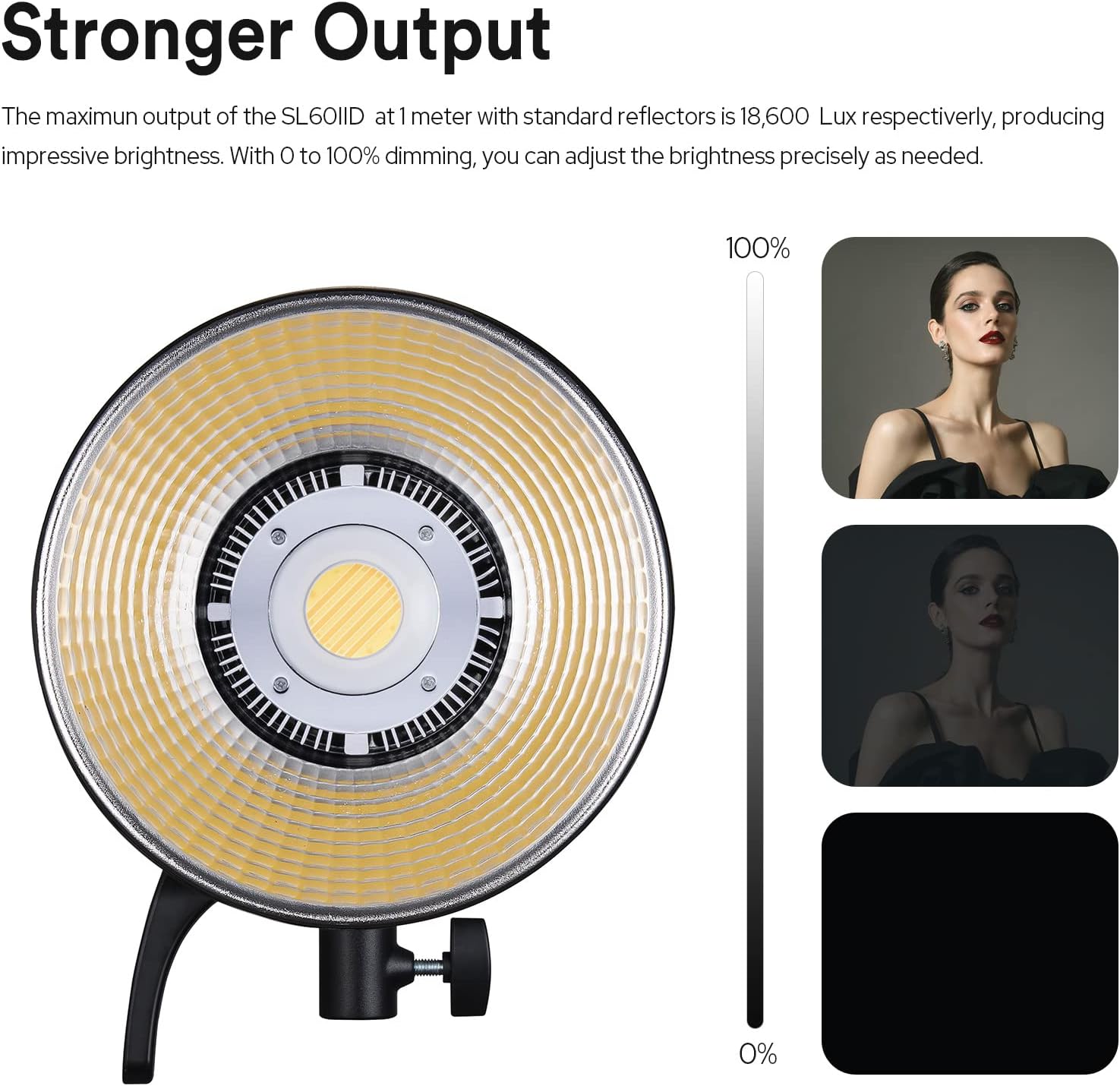 Godox SL60IID 70W LED Video Light, 18600Lux@1M 5600K COB LED Continuous Light, Bluetooth App&2.4G Wireless Remote Control 8 Built-in Fx Effects, TLCI/CRI 97+/96+Bowens Mount Studio Light-1