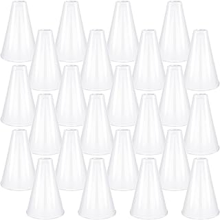 Deekin 24 Pieces White Cheer Megaphone Party Accessory Cheer Plastic Megaphone Cheerleading Megaphone Director Prop Noisemaker Toys for Party Favors Sports Match Game Outdoor Activities