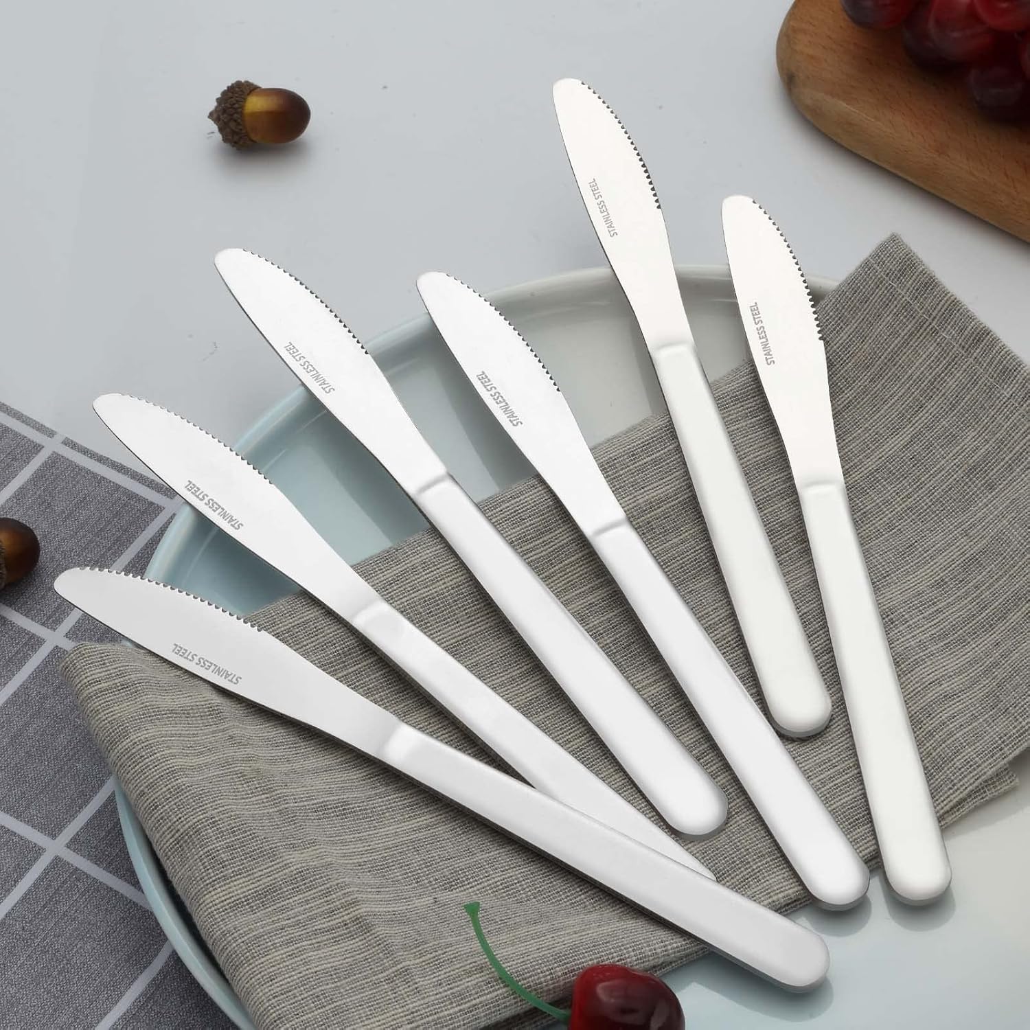 36 Pieces Dinner Knives Set, 8.1 Inches Table Knives Set, Durable Butter Knife, Food Grade Stainless Steel Dinner Knife, Cost-effective Knives Silverware - Mirror Polished, Dishwasher Safe-4