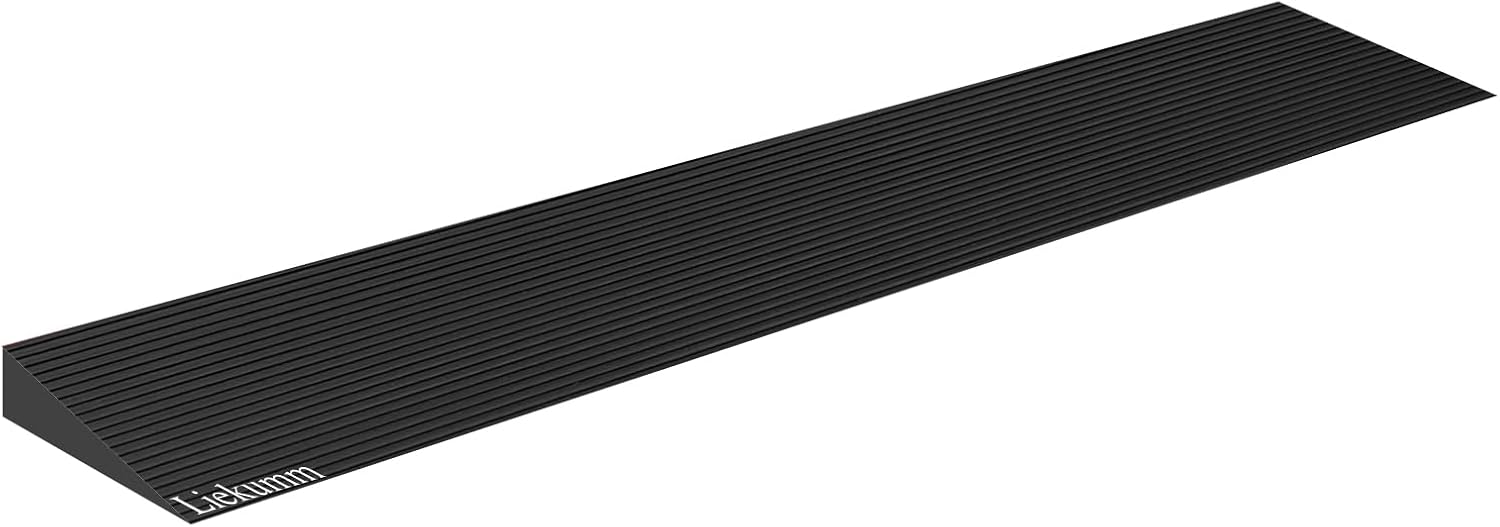 LIEKUMM 1.2" Rise Wheelchair Ramps for Doorways, 1500 LBS Capacity Rubber Threshold Ramp, 35.4" Wide Non-Slip Threshold Ramp, Ramps for Wheelchairs for Home, Doorways, Curbs and Garage, Cuttable-0