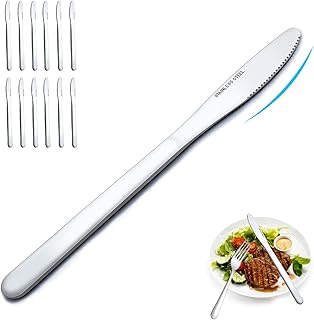 12 Pieces Dinner Knives Set, 8.1 Inches Table Knives Set, Durable Butter Knife, Food Grade Stainless Steel Dinner Knife, Cost-effective Knives Silverware - Mirror Polished, Dishwasher Safe