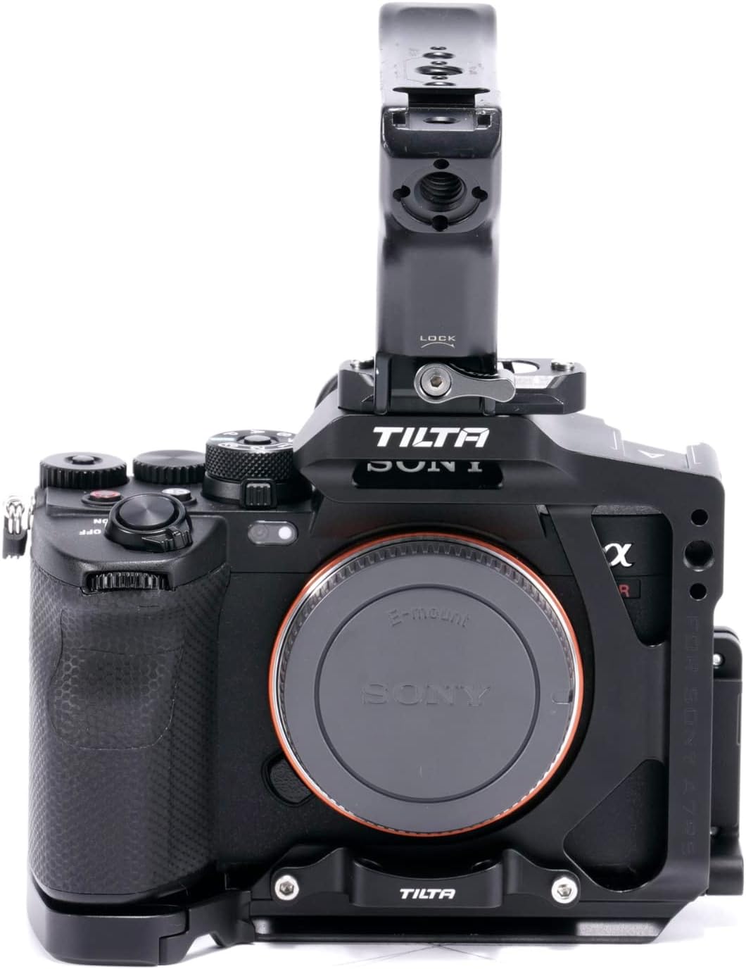 Tilta Half Cage Lightweight Kit Compatible with Sony a7R V, with Mount Accessories via NATO, Cold Shoe and 1/4"-20 Threads with Locating Pins | TA-T46-A (Black)-0