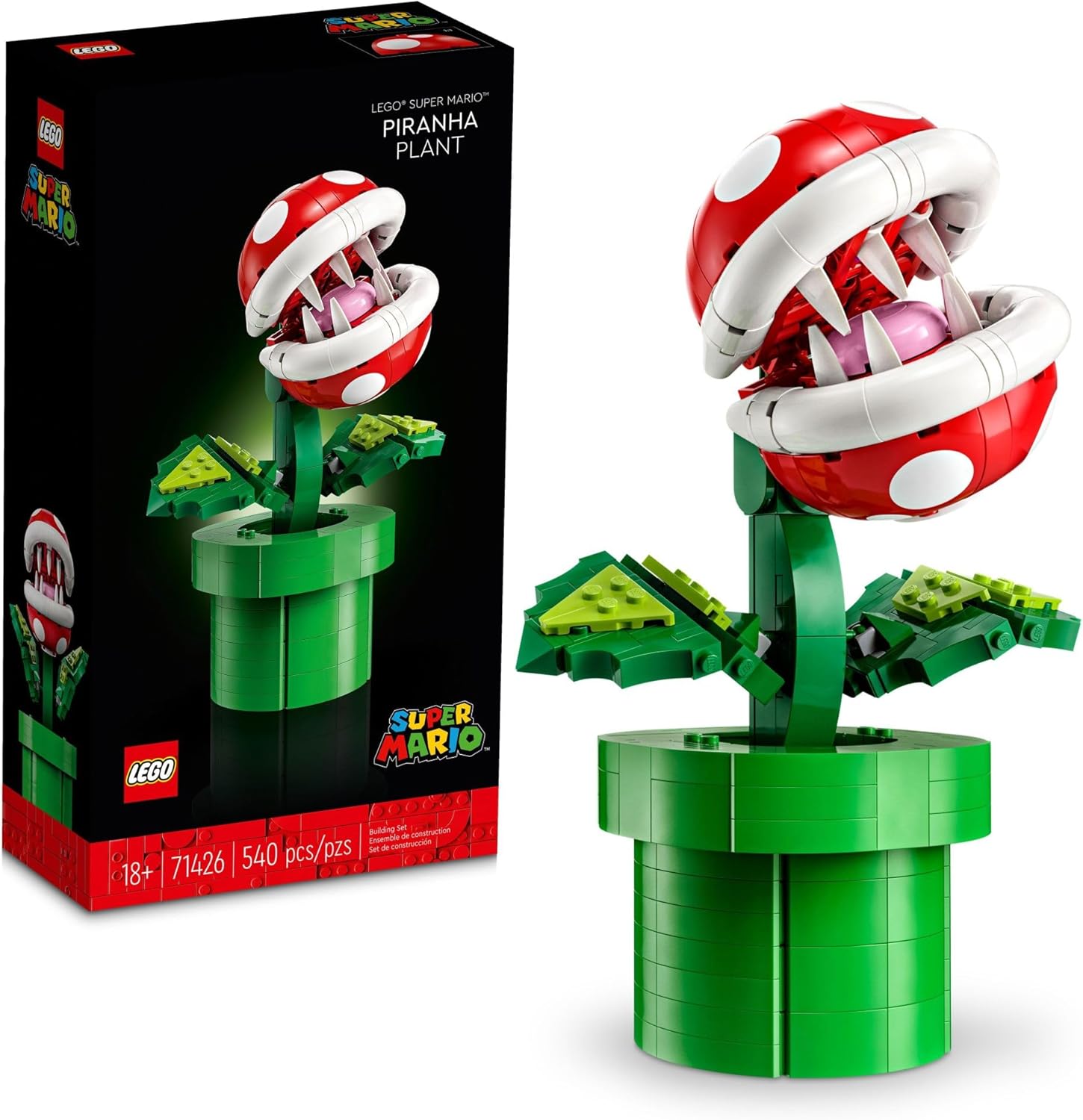 LEGO Super Mario Piranha Plant, Build and Display Super Mario Brothers Collectible for Adults and Teens, Authentically Detailed Posable Figure, Birthday Gift for Gamers and Super Mario Fans, 71426-0