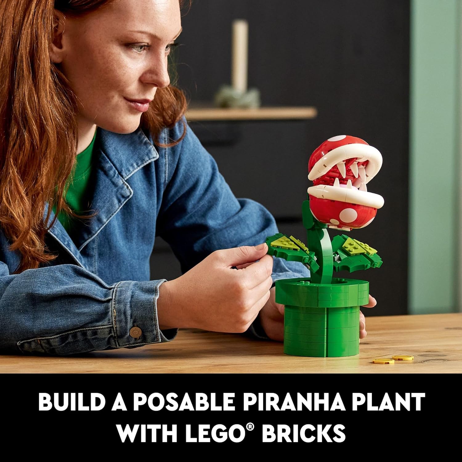 LEGO Super Mario Piranha Plant, Build and Display Super Mario Brothers Collectible for Adults and Teens, Authentically Detailed Posable Figure, Birthday Gift for Gamers and Super Mario Fans, 71426-4