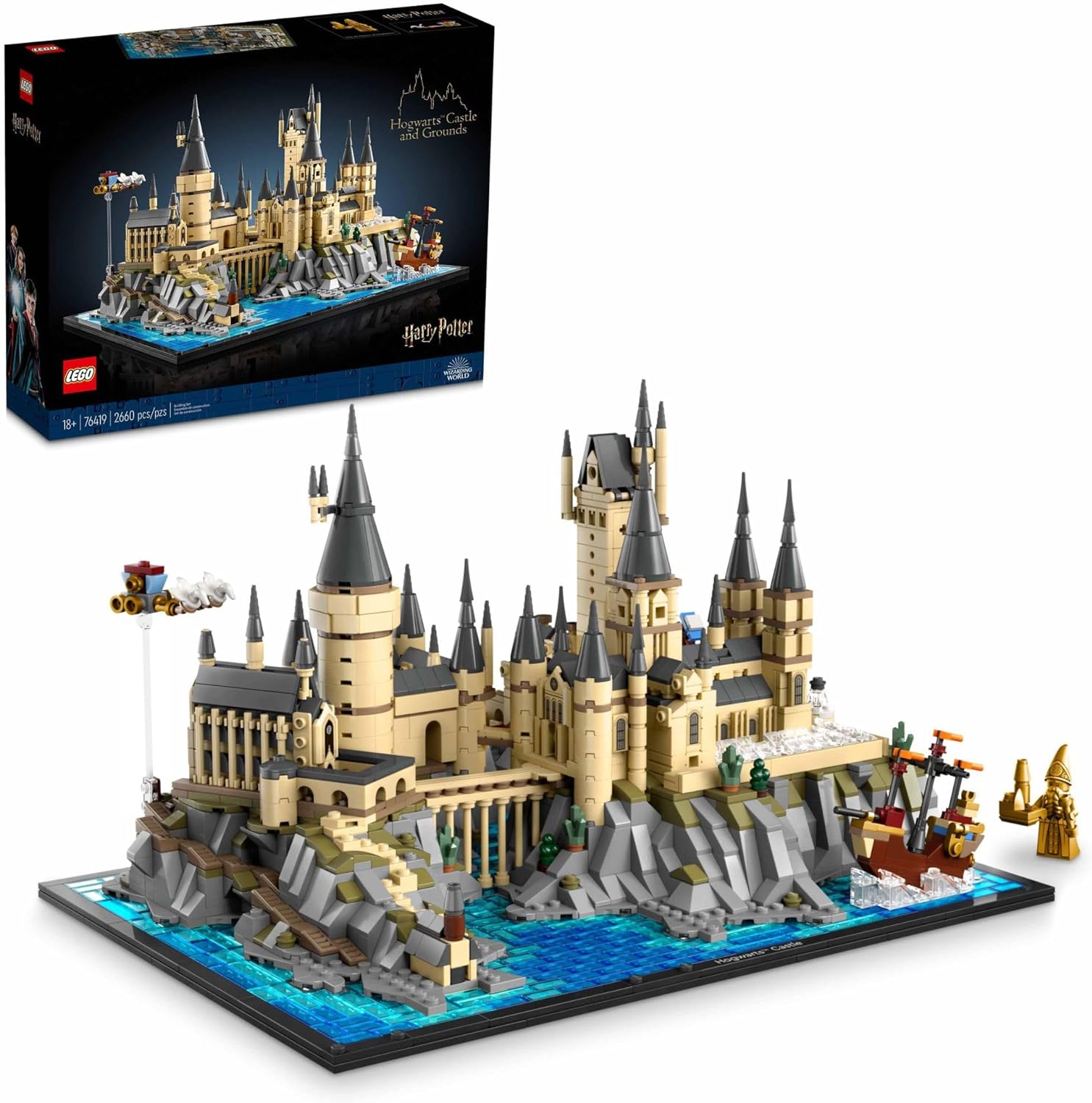 LEGO Harry Potter Hogwarts Castle and Grounds 76419 Building Set, Gift Idea for Adults, Buildable Display Model, Collectible Harry Potter Playset, Recreate Iconic Scenes from The Wizarding World-0