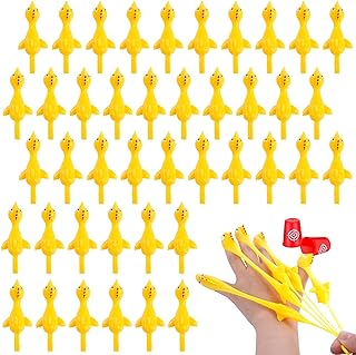 POPLAY 42PCS Flying Chicken Slingshot, Flicking Rubber Chickens Sling Shot Funny Gag Gifts for Kids Adults Party Favors Birthday Goodie Bags Stuffers Novelty Classroom Exchange Gifts