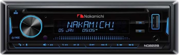 Nakamichi NQ822B 1-DIN CD/MP3/USB Car Stereo in-Dash Receiver w/Bluetooth