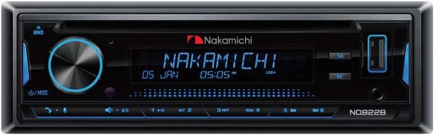 Nakamichi NQ822B 1-DIN CD/MP3/USB Car Stereo in-Dash Receiver w/Bluetooth-0