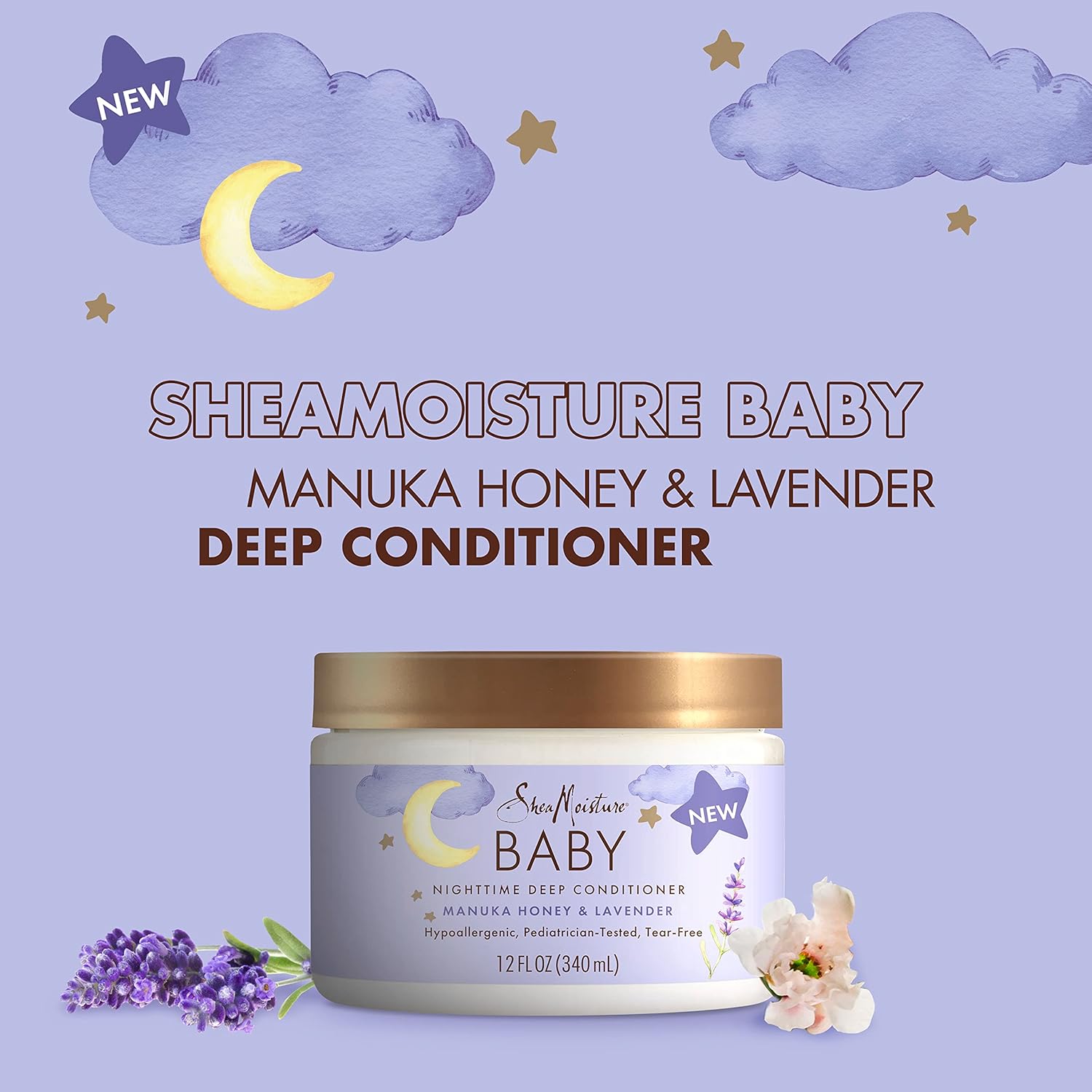 SheaMoisture Baby Deep Conditioner Manuka Honey & Lavender for Delicate Hair and Skin Nighttime Skin and Hair Care Regimen 12 oz-3