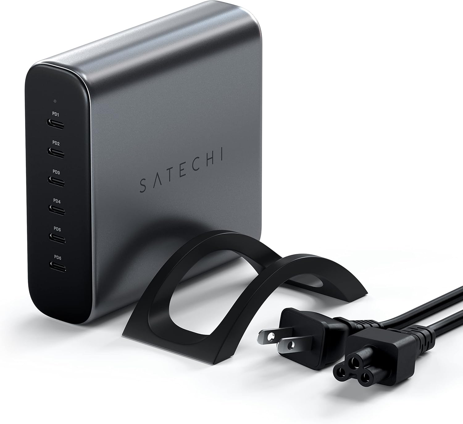 Satechi 200W 6-Port GaN Charging Station – 2X 140W USB C and 4X USB C, Fast Charging Travel Charger for Multiple Devices, Apple and Most Thunderbolt Devices-0