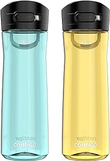 Contigo Jackson 2.0 Leak-Proof Water Bottle, 24oz., 2 Pack, Jade Vine & Pineapple