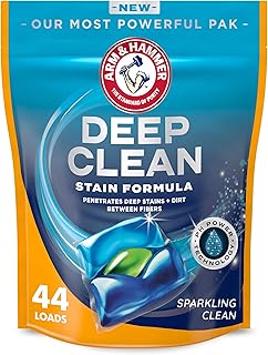 Arm & Hammer Deep Clean Stain Formula, Laundry Detergent Power Paks, 44 ct.